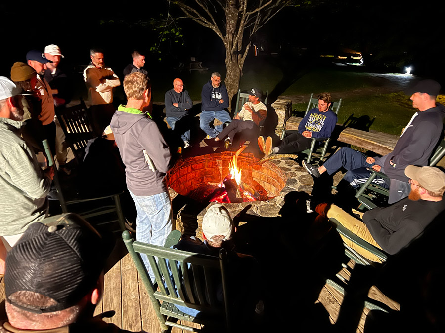 campfire on the mens retreat